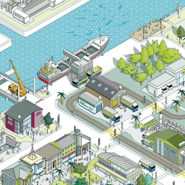 Buildings architecture illustration