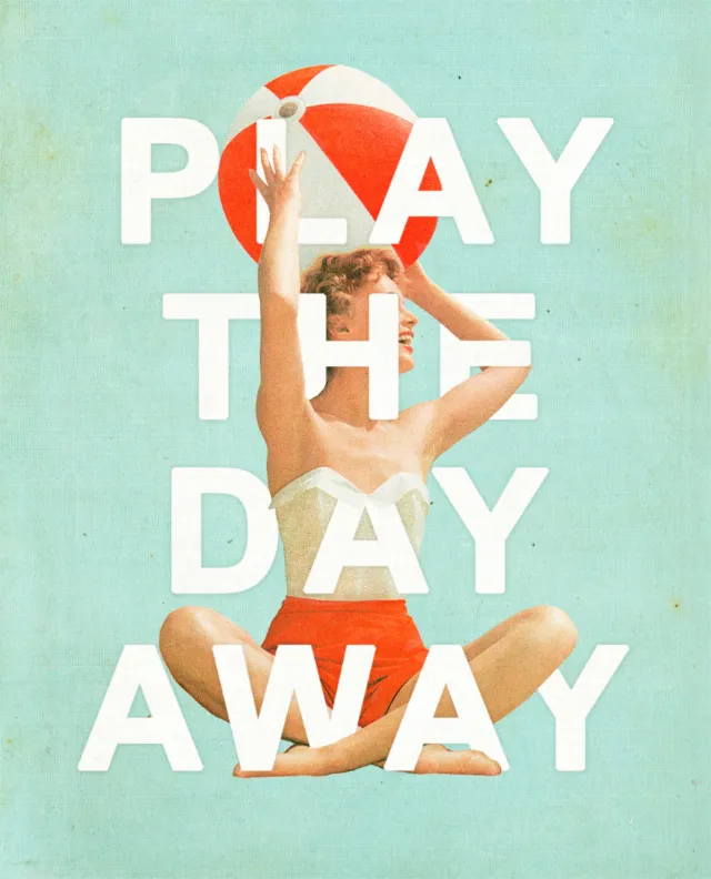 An illustration concept of play the day away