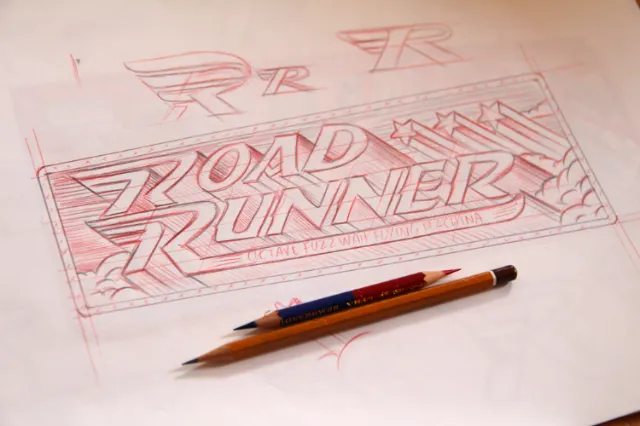 Lettering art of road runner