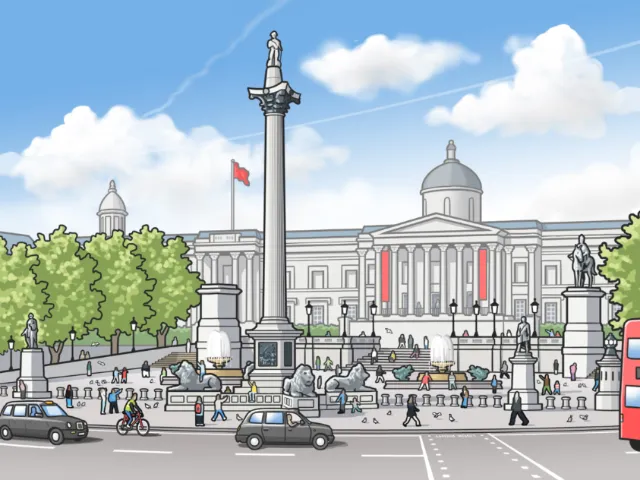 Illustration of Trafalgar Square