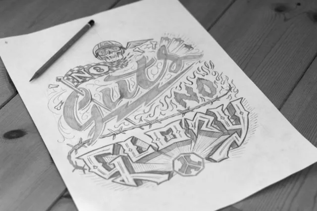 Hand lettering art of no guts no glory