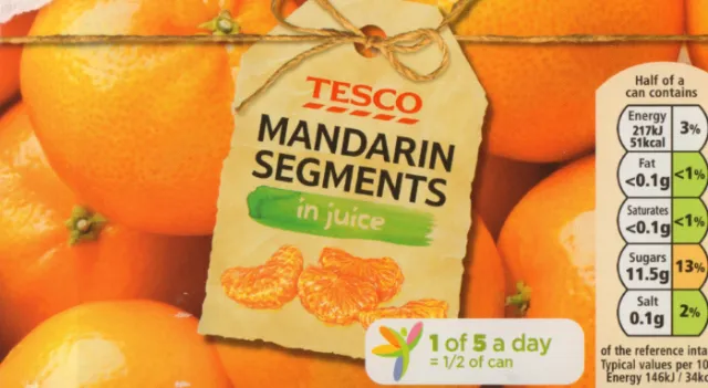 Poster design of Tesco Mansarin Segments in juice