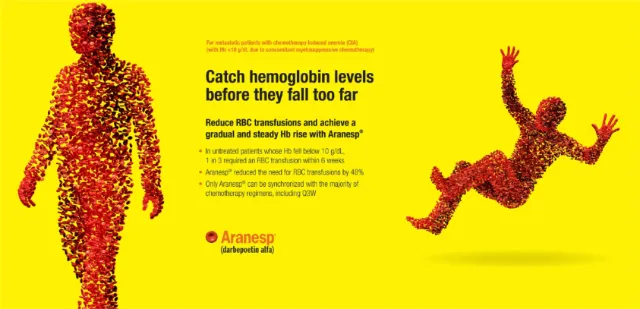 Blood cell figure illustration by Craig Foster showing human silhouette on yellow background