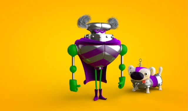 3d mechanical robot and dog
