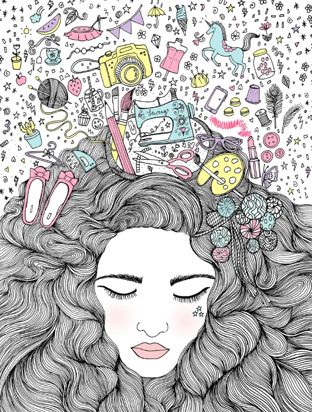 Decorative portrait art by Chrissy Lau