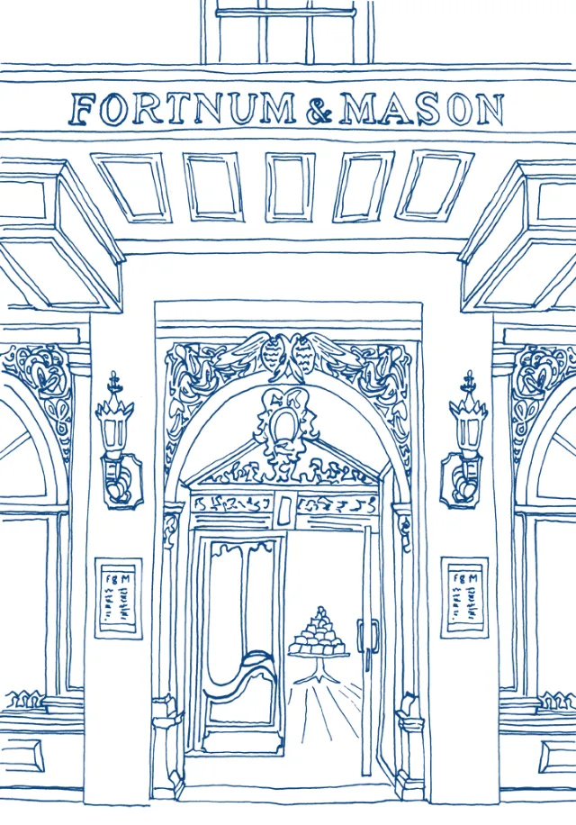 Line Drawing Of Fortnum & Mason Shop