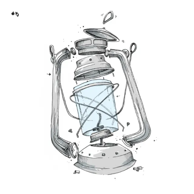 Loose illustration of kerosene lamp
