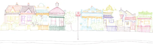 Melbourne houses illustration by Sarah Beetson