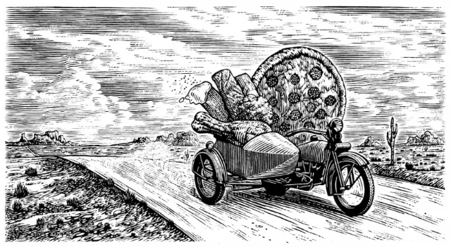 Black & White motor cycle