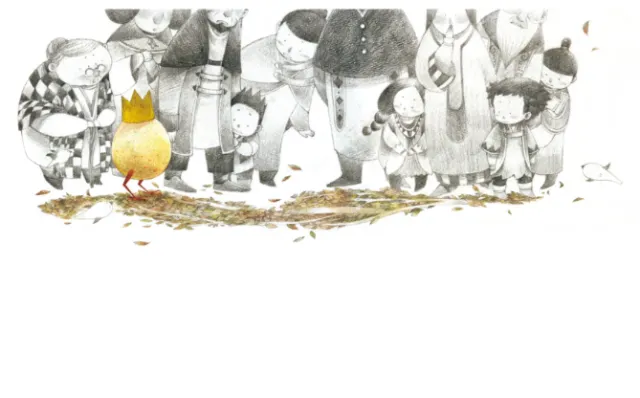 Illustration of Chicken king and kids
