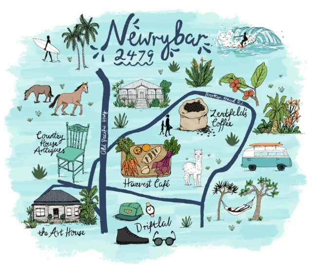 Newrybar map illustration