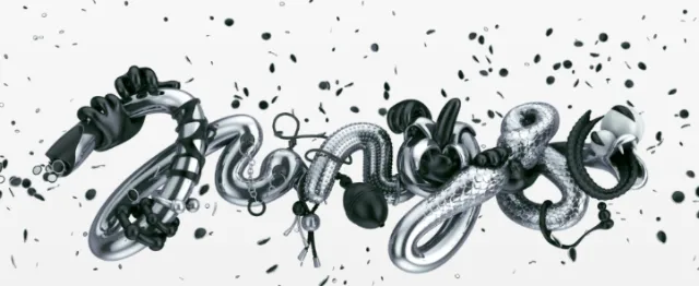 3d lettering black and white