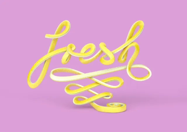 3d lettering fresh