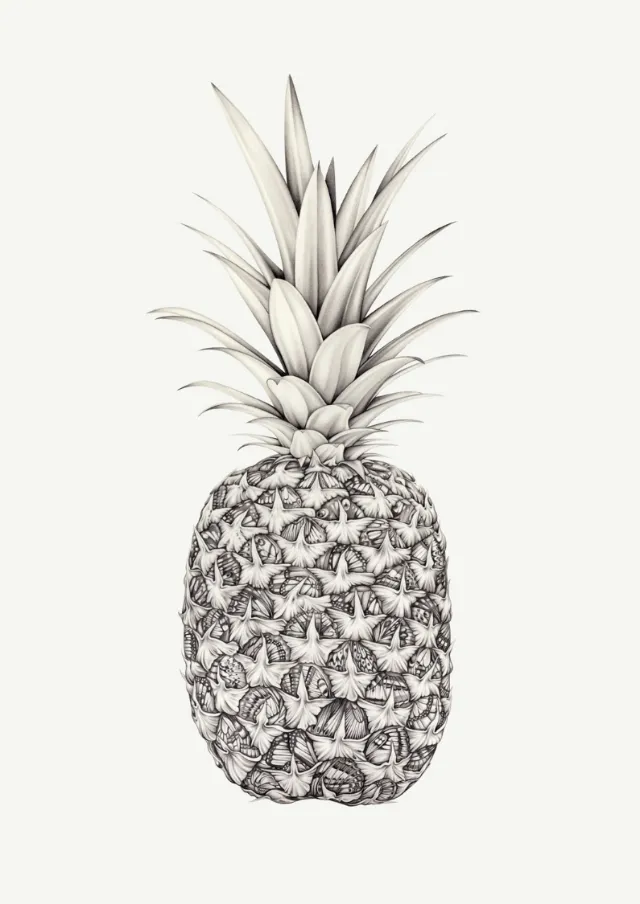 Pineapple - Pencil drawing by Lauren Mortimer