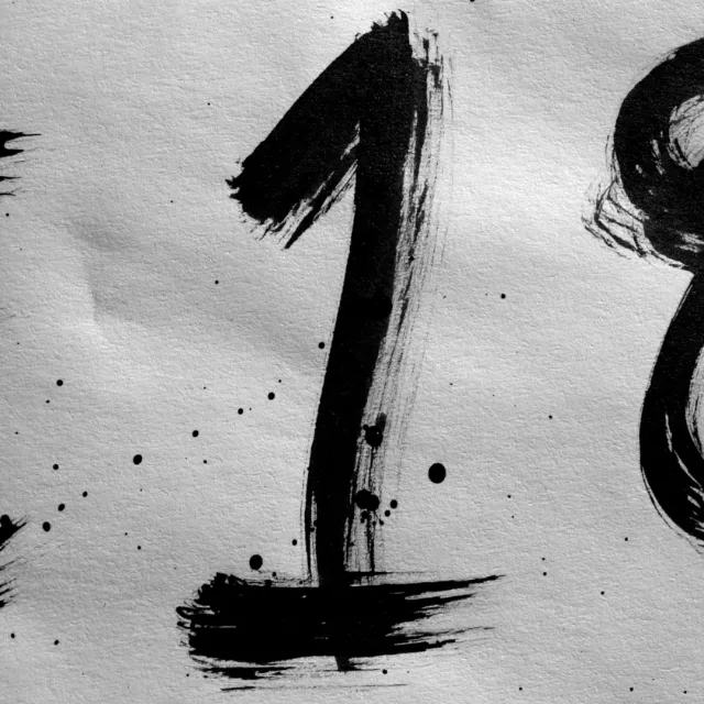 Lettering 18 in black