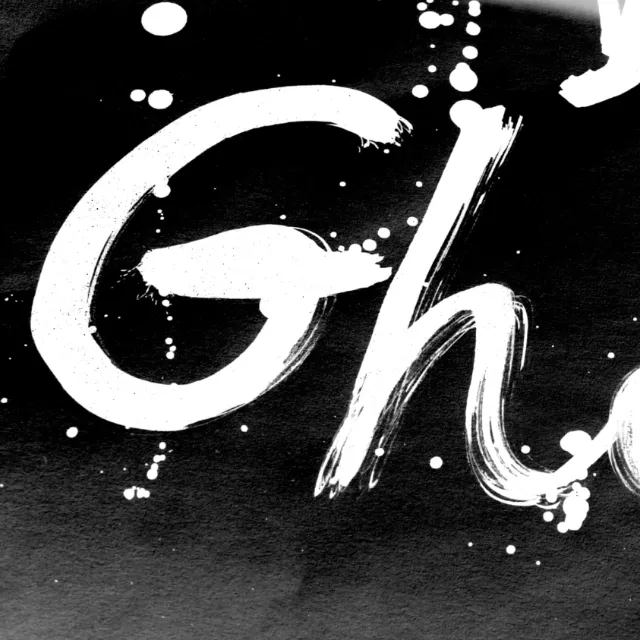 Lettering GH in white