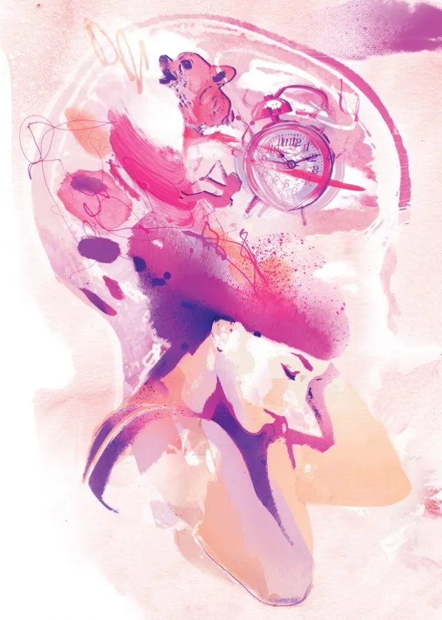 Editorial illustration on science of sleep for Sante Magazine