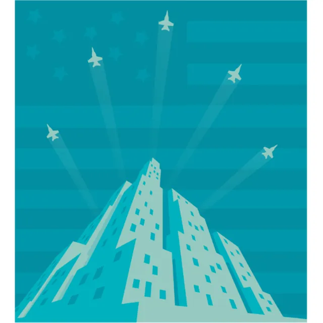Graphic of fighter jets flying