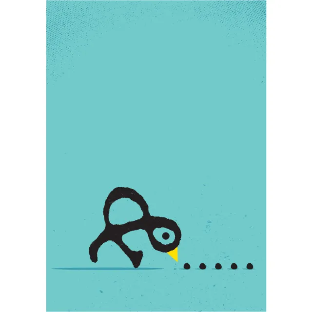 Graphic bird eating seeds