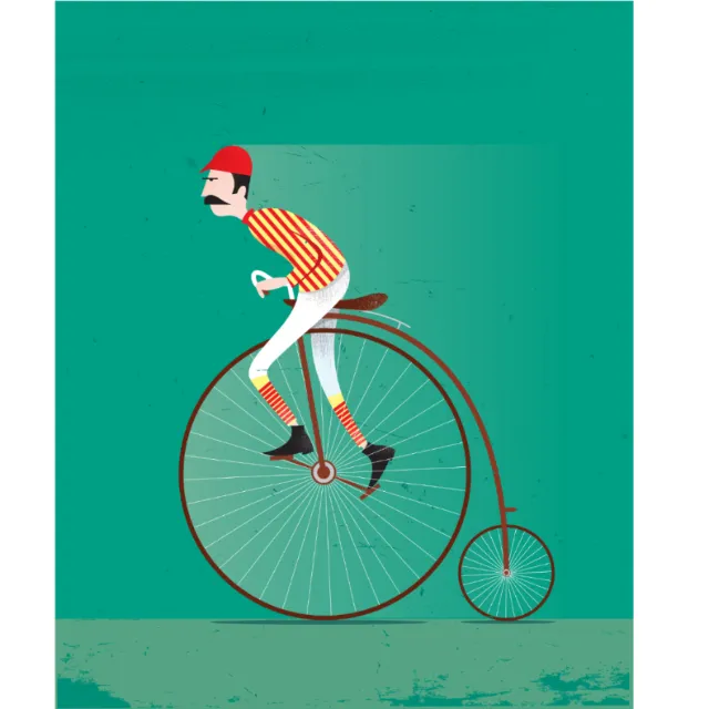 Vector man cycling