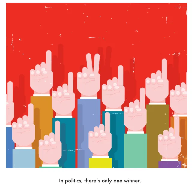 Digital Illustration of Pointing hands