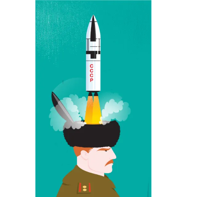 Digital Illustration missile out of person head