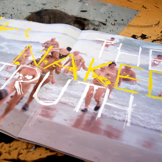 Lettering The Naked Truth on photo