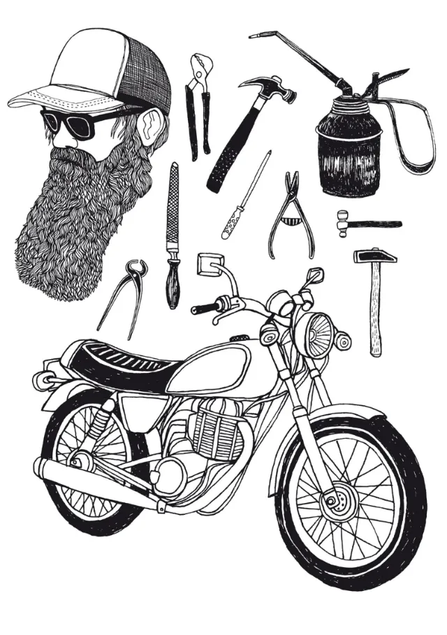 Line art of Bicycle accessories