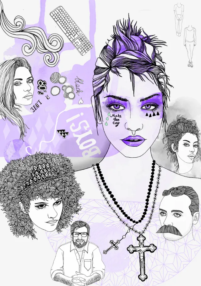 Beauty with purple designs