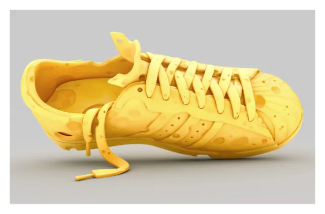 3d yellow shoe