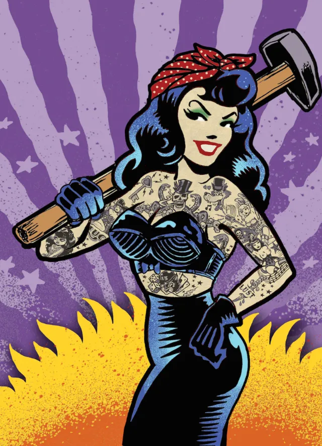 Character design of hammer lady