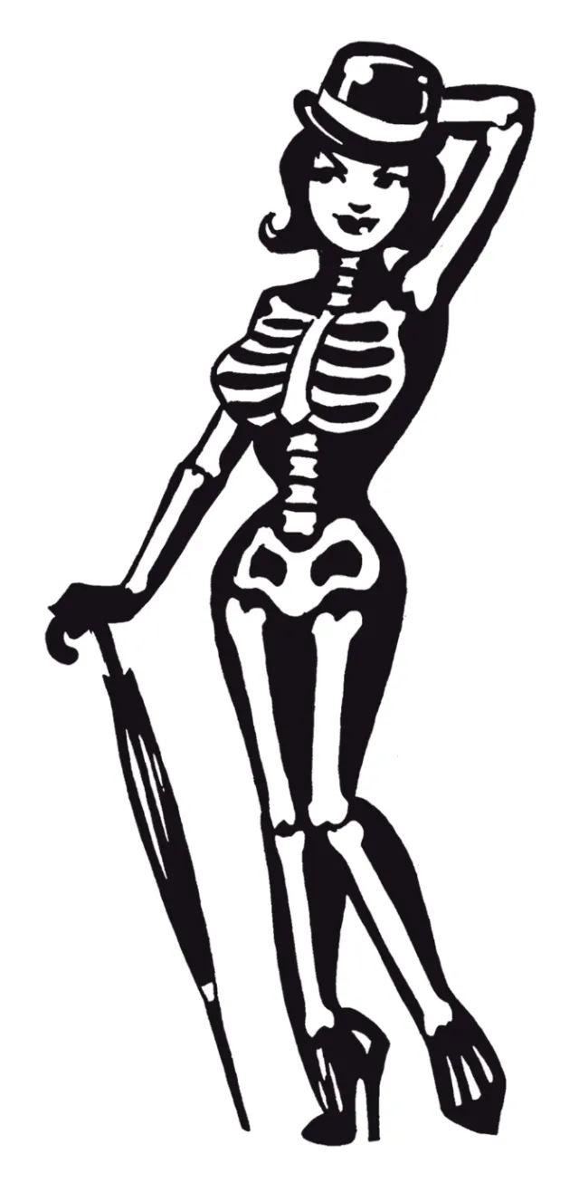 Woman with skelton dress