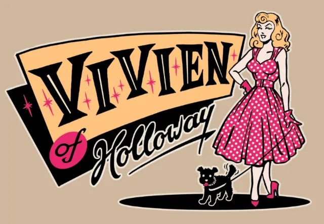 Retro women with Puppy
