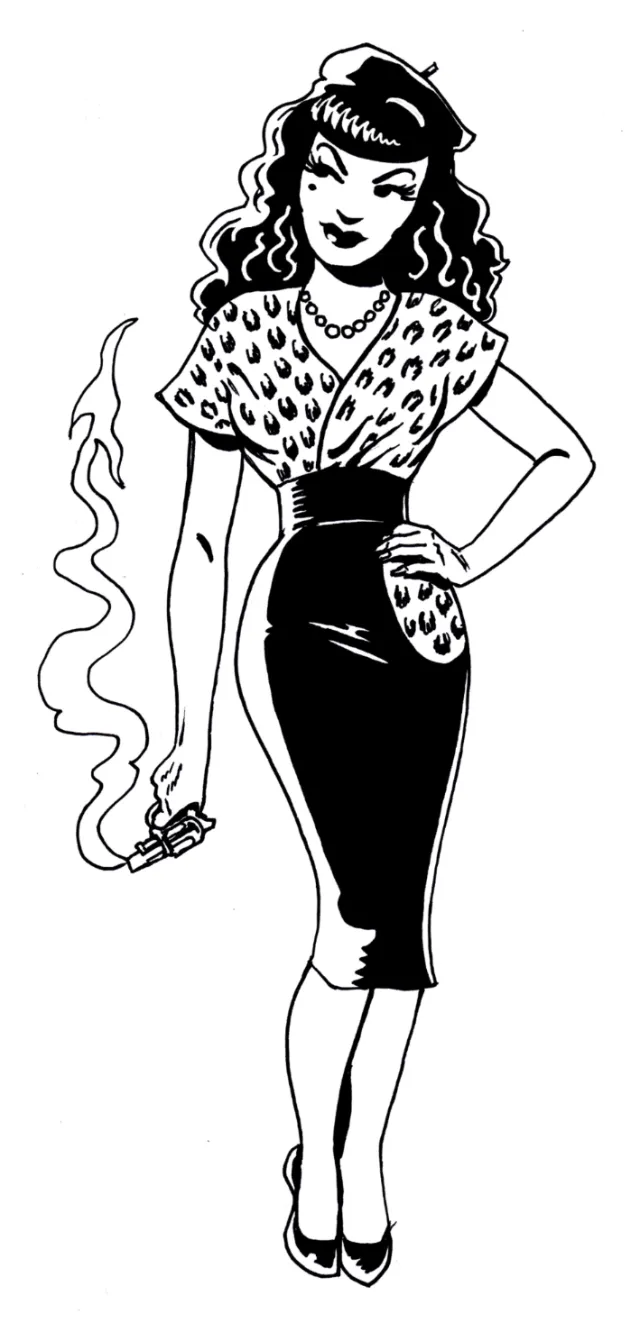 Retro beauty with gun