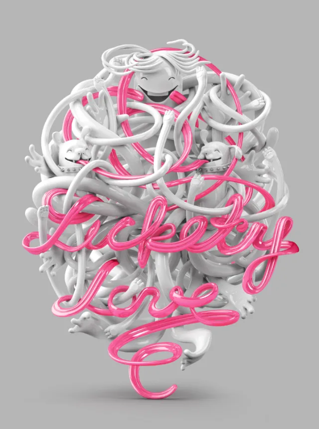 3d lettering luckely love