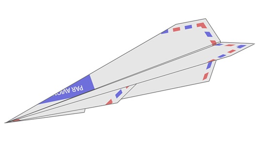 Airmail paper plane animation
