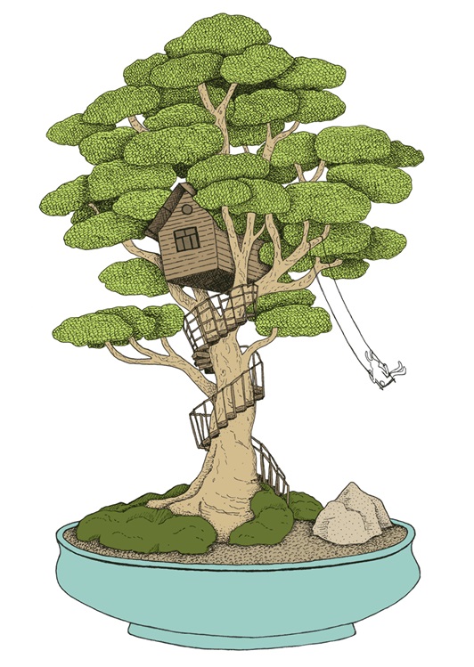 Tree house painting by Annie Davidson 