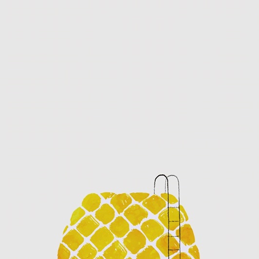 sport girl diving in pineapple