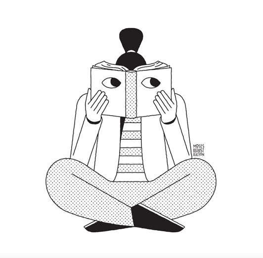 line art of woman with eyes blink
