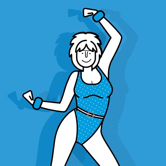 Animation of woman gyming