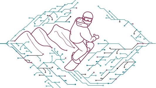 Snowboard circuit Gif animation