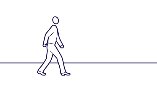 Line animation of safety walking