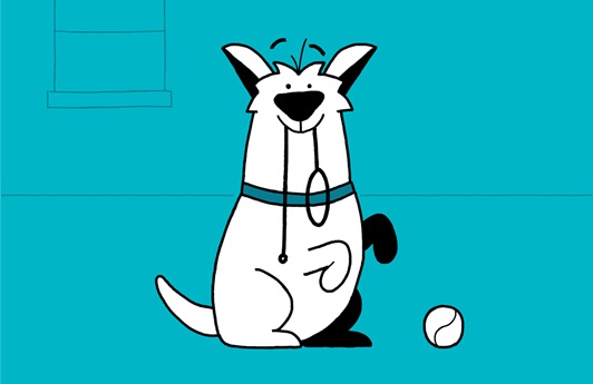 Animation happy dog