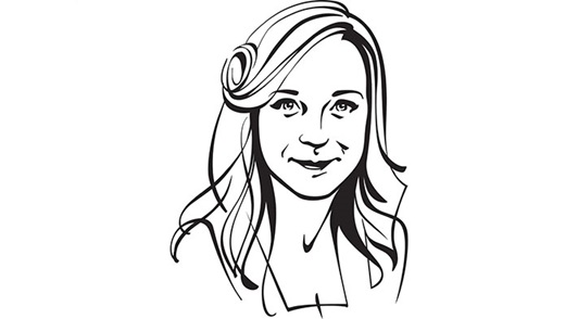 A portrait of a Rebecca Seale blinks her eyes
