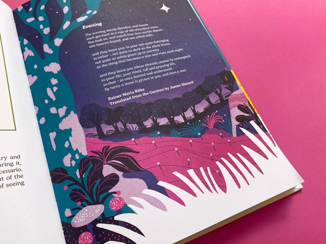 Visual piece exploring well-being and leadership through poetry and art