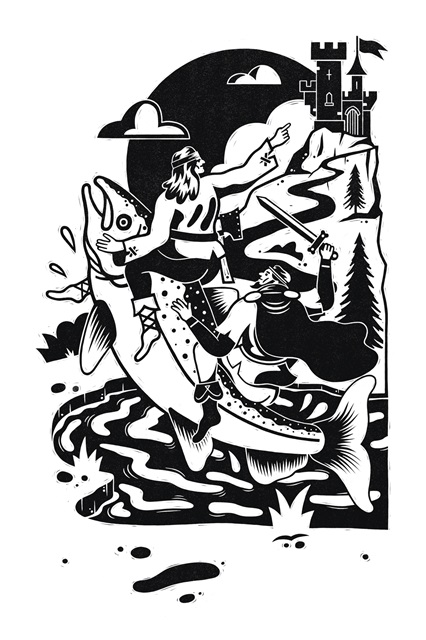 Illustration eines Buches „Enchanted Wales“.